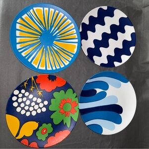 Marimekko for Target Melamine plates Mod Blue HTF Set of 4